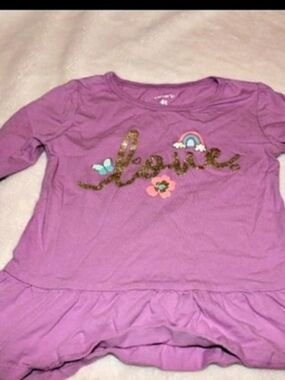 Carter's Toddler Girls Love Graphic Long-Sleeve Peplum Top Love Graphic